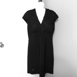 Black capped sleeved dress